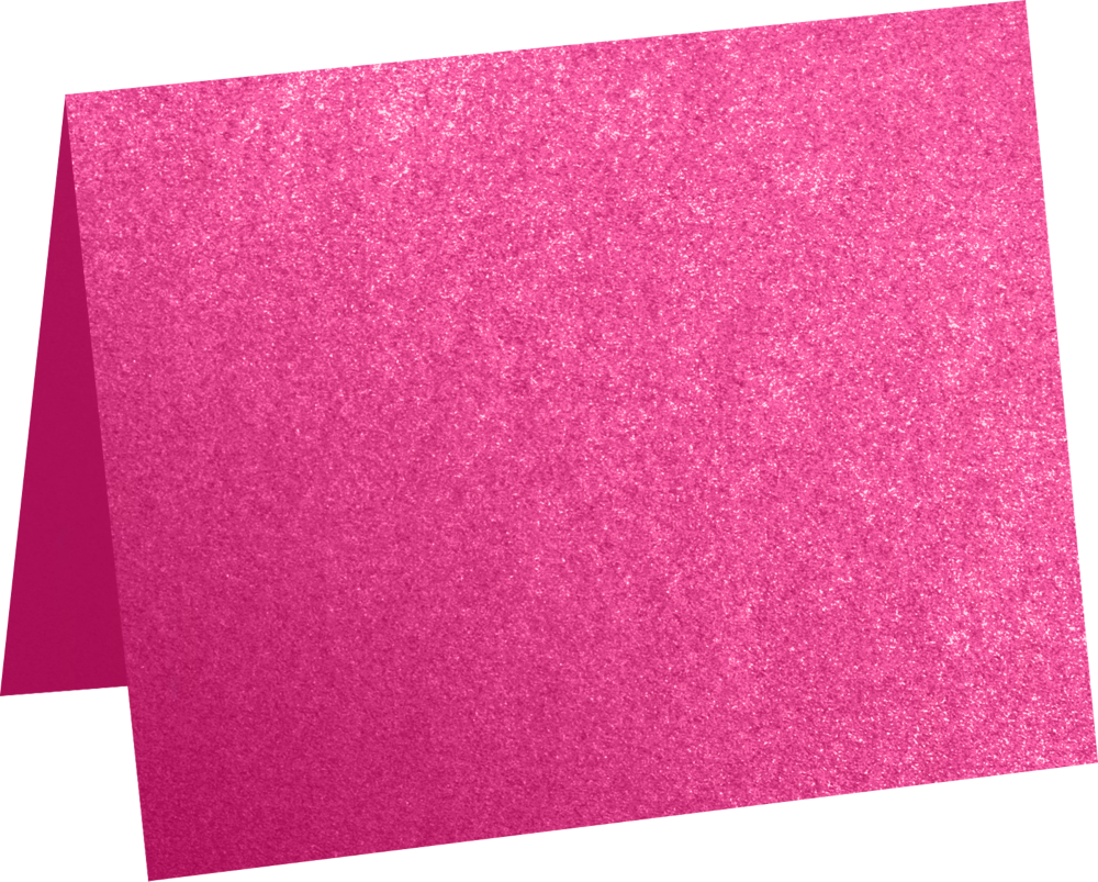 Azalea Fuchsia Metallic 100lb A1 Foldover Cards (3 1/2 x 4 7/8)
