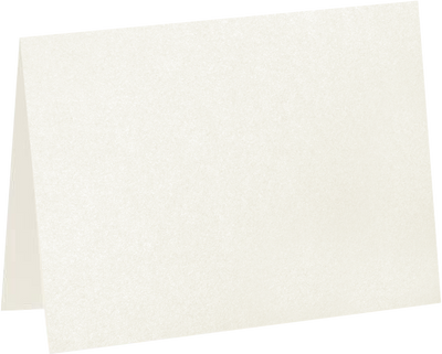 White Quartz Metallic 100lb A7 Foldover Cards (5 1/8 x 7)