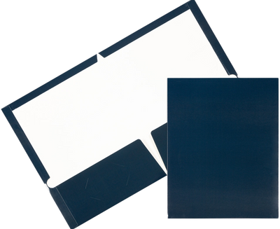Glossy Navy Blue 9 x 12 Standard Folders