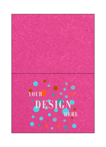 Azalea Fuchsia Metallic 100lb #17 Mini Foldover Cards (2 9/16 x 3 9/16)
