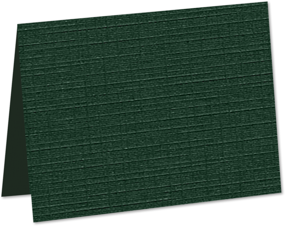 Dark Green Linen 100lb #17 Mini Foldover Cards (2 9/16 x 3 9/16)