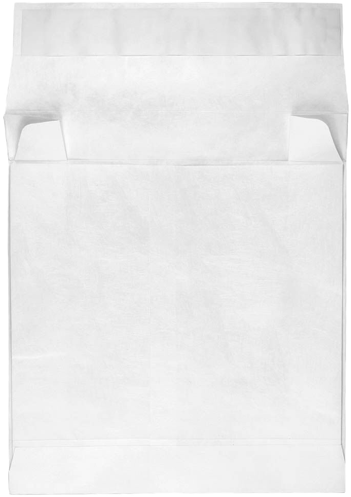 Bright White Tyvek 14lb 10 x 12 x 4 Open End Envelopes with Peel & Seal