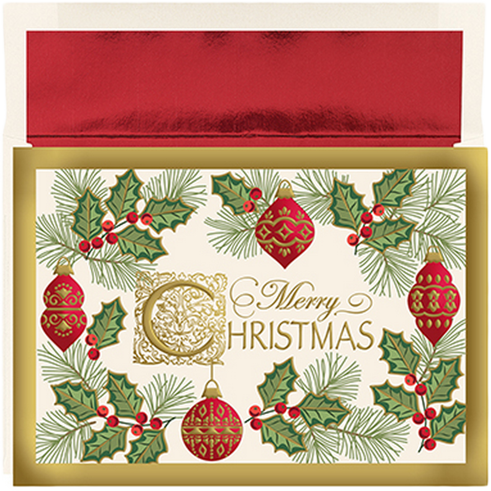 Antique Merry Christmas Cards Set - 15 Pack