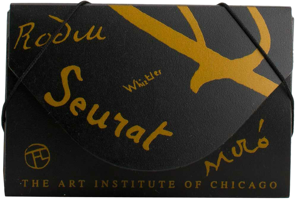 Black with Gold Art Institute of Chicago Plastic Business Card Case - 20 Card Capacity