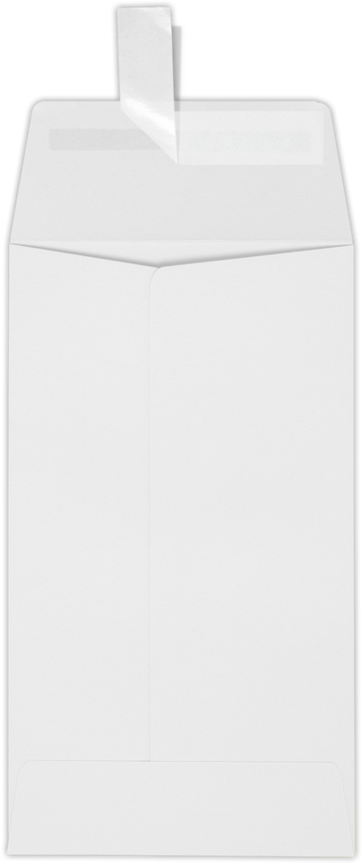 White 28lb #5 1/2 Coin Envelopes (3 1/8 x 5 1/2) with Peel & Seal