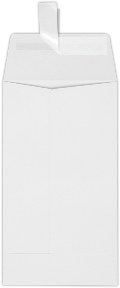White 28lb #5 1/2 Coin Envelopes (3 1/8 x 5 1/2) with Peel & Seal