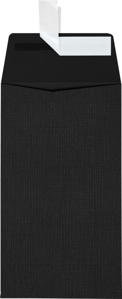 Black Linen 32lb #5 1/2 Coin Envelopes (3 1/8 x 5 1/2) with Peel & Seal