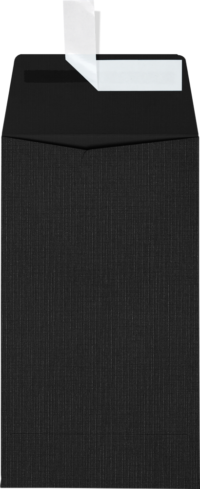 Black Linen 32lb #5 1/2 Coin Envelopes (3 1/8 x 5 1/2) with Peel & Seal