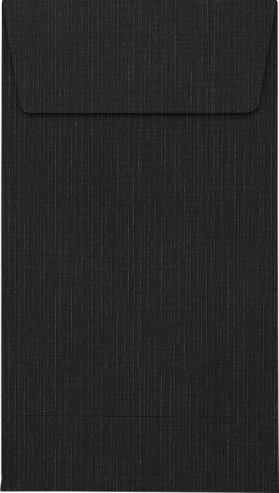 Black Linen 32lb #5 1/2 Coin Envelopes (3 1/8 x 5 1/2) with Peel & Seal