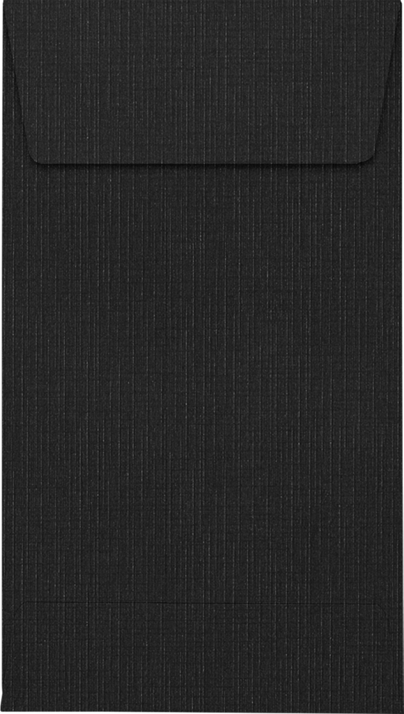Black Linen 32lb #5 1/2 Coin Envelopes (3 1/8 x 5 1/2) with Peel & Seal