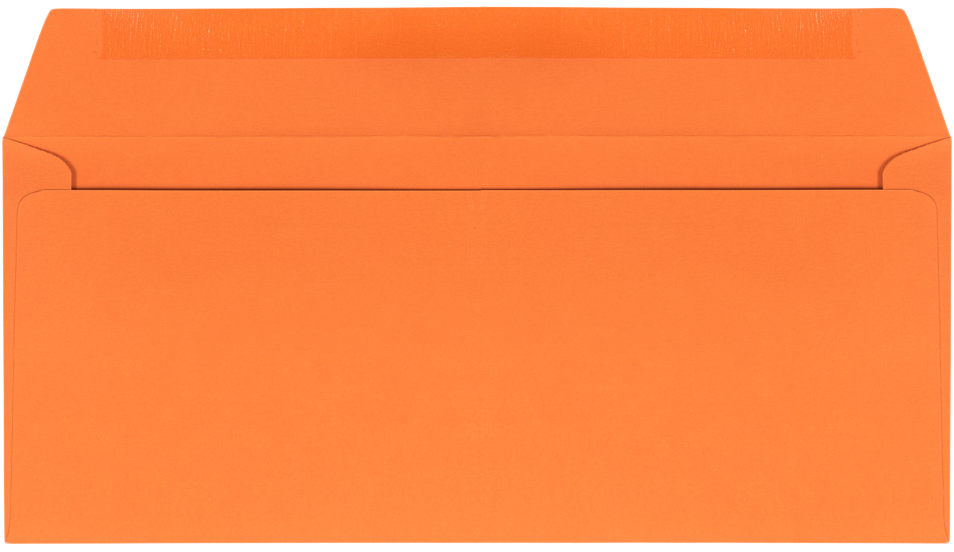 Mandarin Orange 32lb #10 Window Envelopes (4 1/8 x 9 1/2)