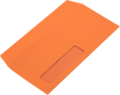 Mandarin Orange 32lb #10 Window Envelopes (4 1/8 x 9 1/2)