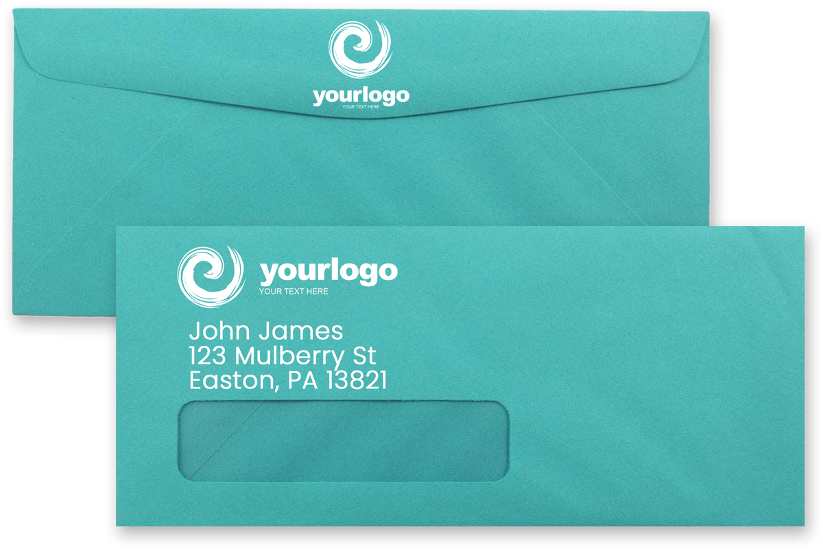 Sea Blue 24lb #10 Window Envelopes (4 1/8 x 9 1/2)