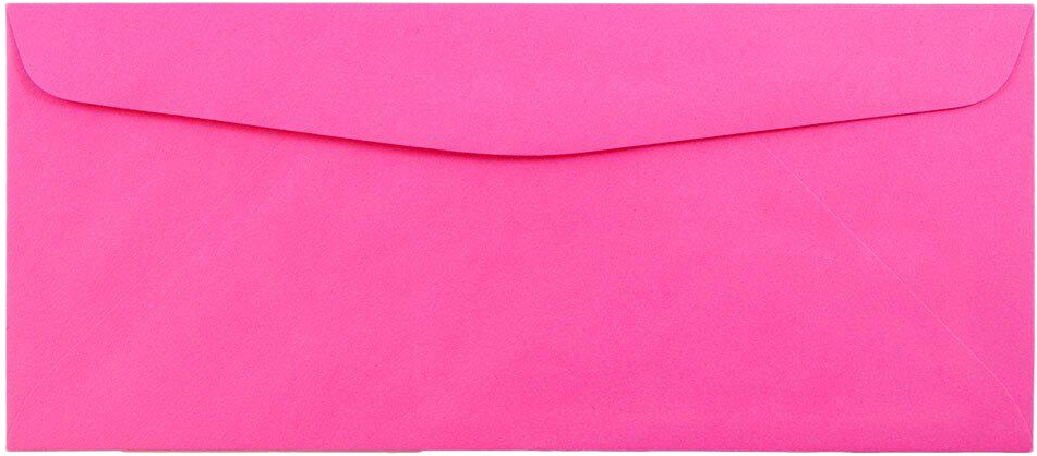 Fuchsia Pink Magenta 32lb #10 Window Envelopes (4 1/8 x 9 1/2)
