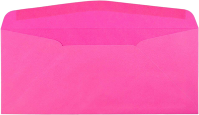 Fuchsia Pink Magenta 32lb #10 Window Envelopes (4 1/8 x 9 1/2)