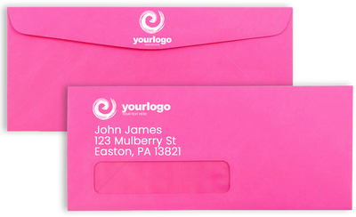 Fuchsia Pink Magenta 32lb #10 Window Envelopes (4 1/8 x 9 1/2)