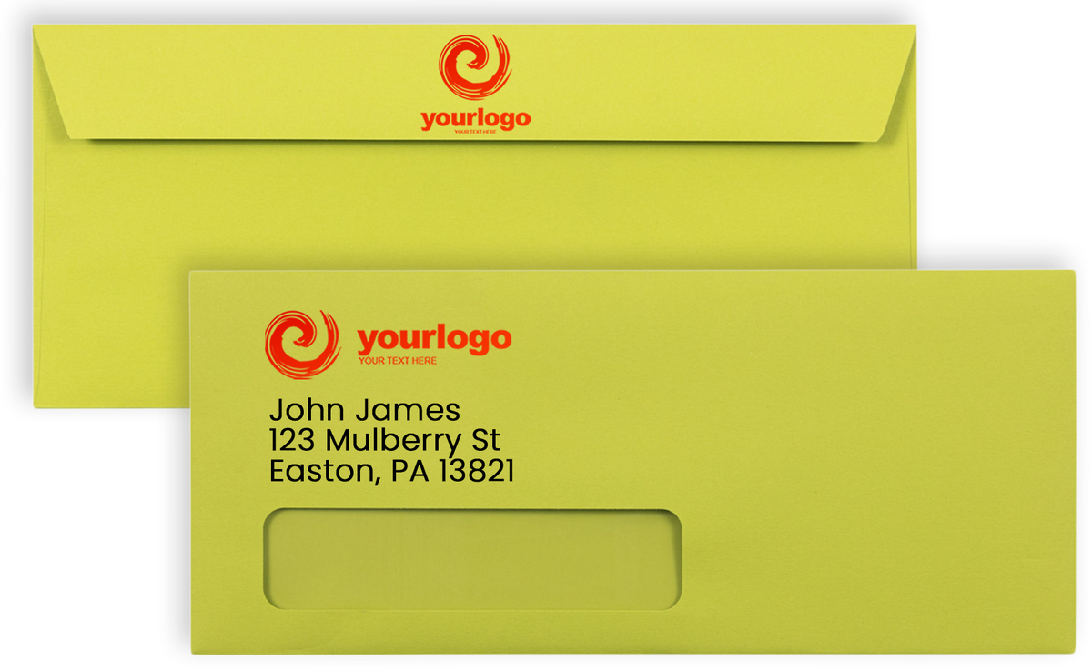Wasabi Lime Green 32lb #10 Window Envelopes (4 1/8 x 9 1/2)