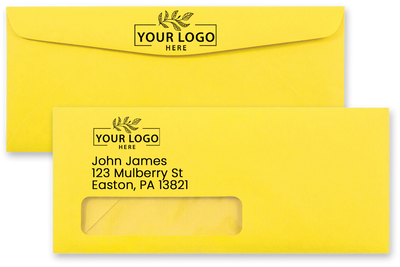 Yellow 24lb #10 Window Envelopes (4 1/8 x 9 1/2)