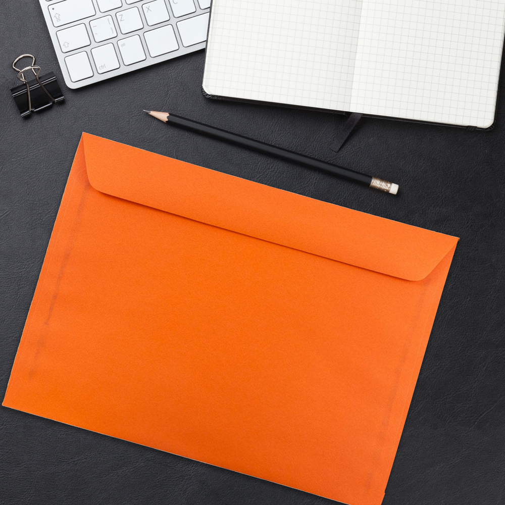 Mandarin Orange 32lb 9 x 12 Booklet Envelopes