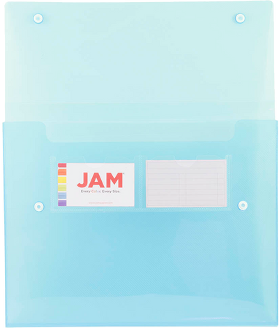 Blue 9 1/2 x 12 1/2 x 3/4 Plastic Portfolios with Snap