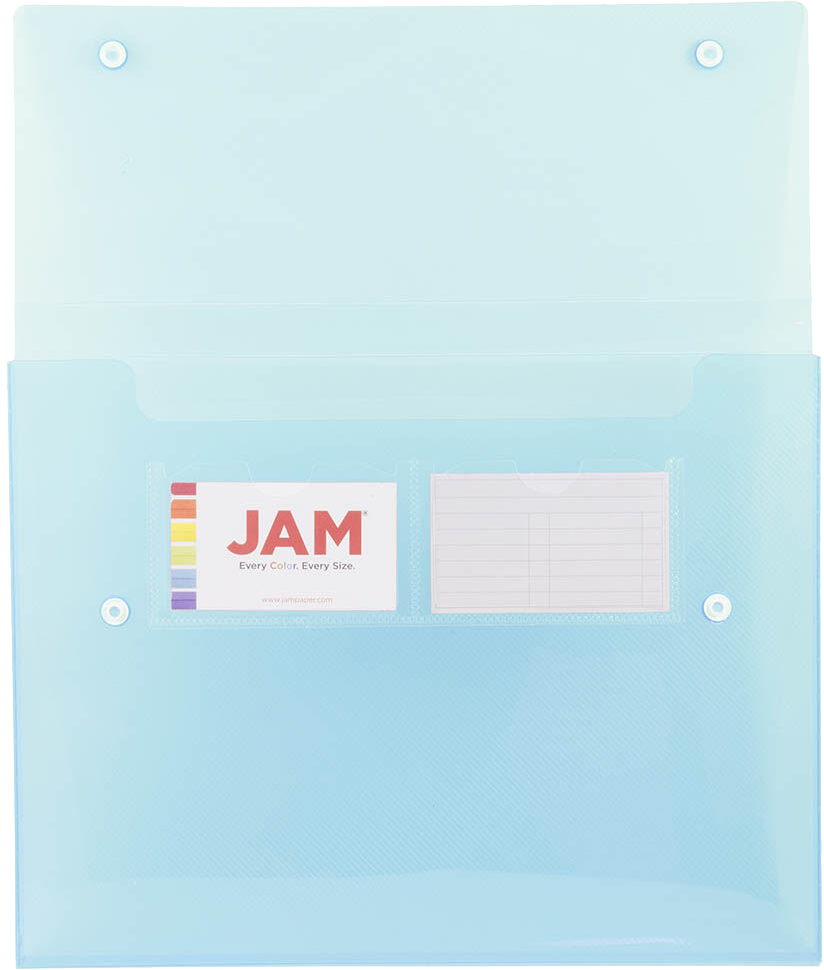 Blue 9 1/2 x 12 1/2 x 3/4 Plastic Portfolios with Snap