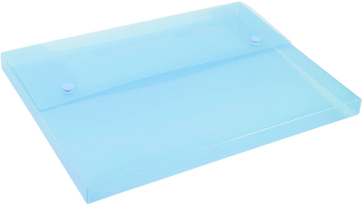 Blue 9 1/2 x 12 1/2 x 3/4 Plastic Portfolios with Snap