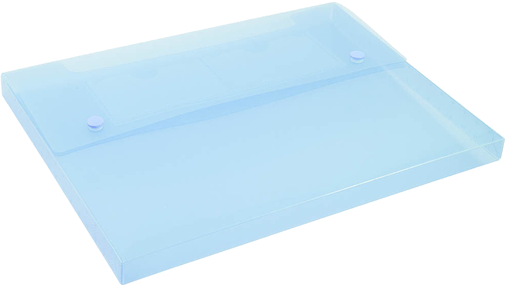 Blue 9 1/2 x 12 1/2 x 3/4 Plastic Portfolios with Snap
