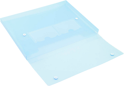 Blue 9 1/2 x 12 1/2 x 3/4 Plastic Portfolios with Snap