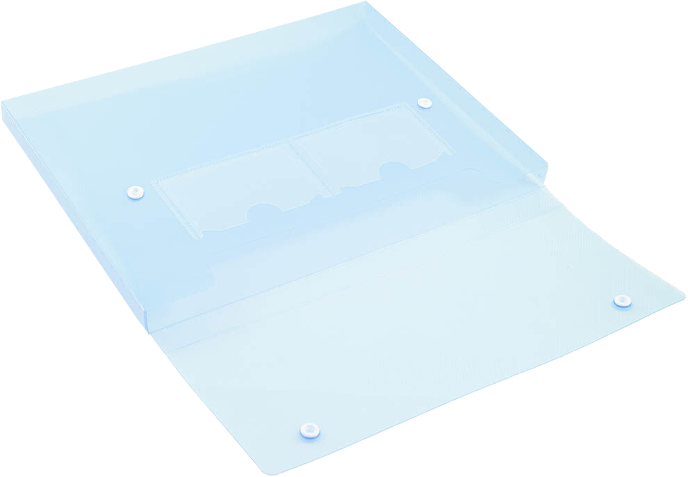 Blue 9 1/2 x 12 1/2 x 3/4 Plastic Portfolios with Snap