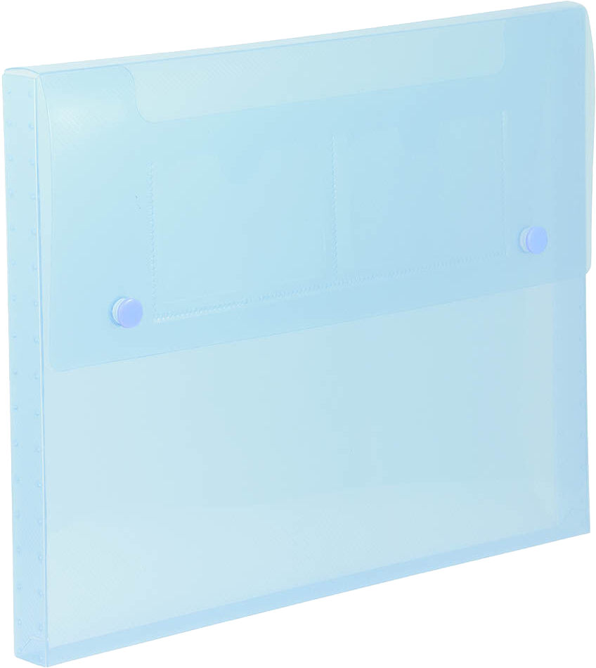 Blue 9 1/2 x 12 1/2 x 3/4 Plastic Portfolios with Snap