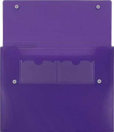 Purple 9 1/2 x 12 1/2 x 3/4 Plastic Portfolios with Two Snaps