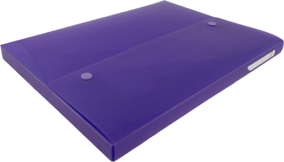 Purple 9 1/2 x 12 1/2 x 3/4 Plastic Portfolios with Two Snaps