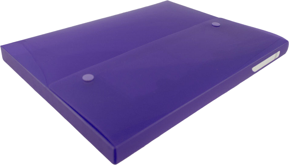 Purple 9 1/2 x 12 1/2 x 3/4 Plastic Portfolios with Two Snaps