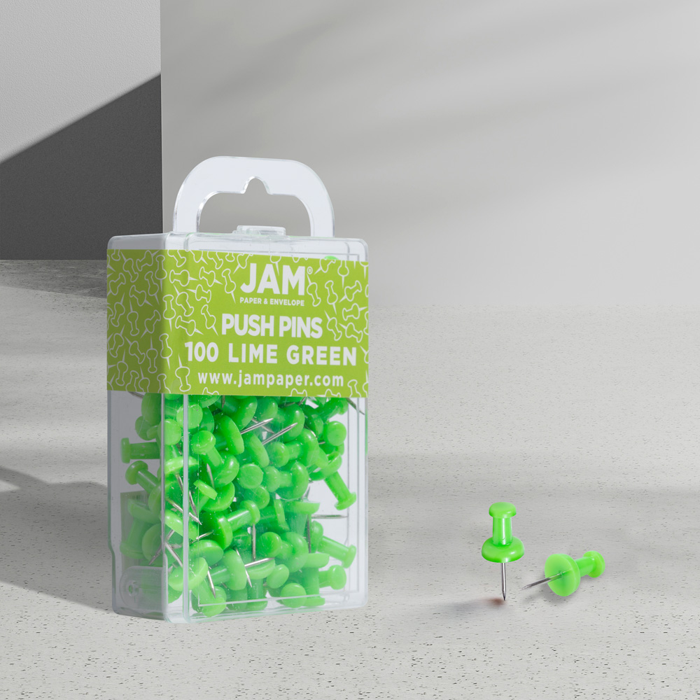 Lime Green Pushpins - 100 Pack