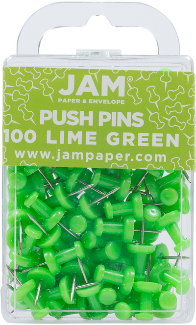 Lime Green Pushpins - 100 Pack