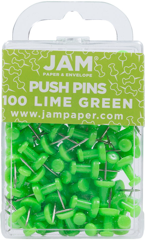 Lime Green Pushpins - 100 Pack