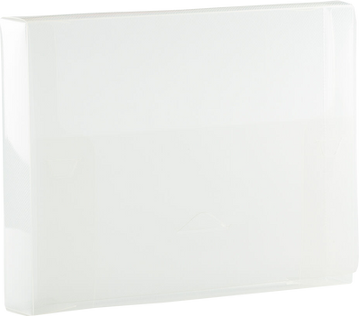 Clear Grid 10 x 13 1/2 x 1 3/4 Plastic Portfolios with Tuck Flap