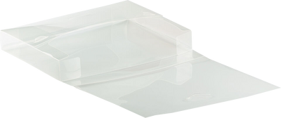 Clear Grid 10 x 13 1/2 x 1 3/4 Plastic Portfolios with Tuck Flap