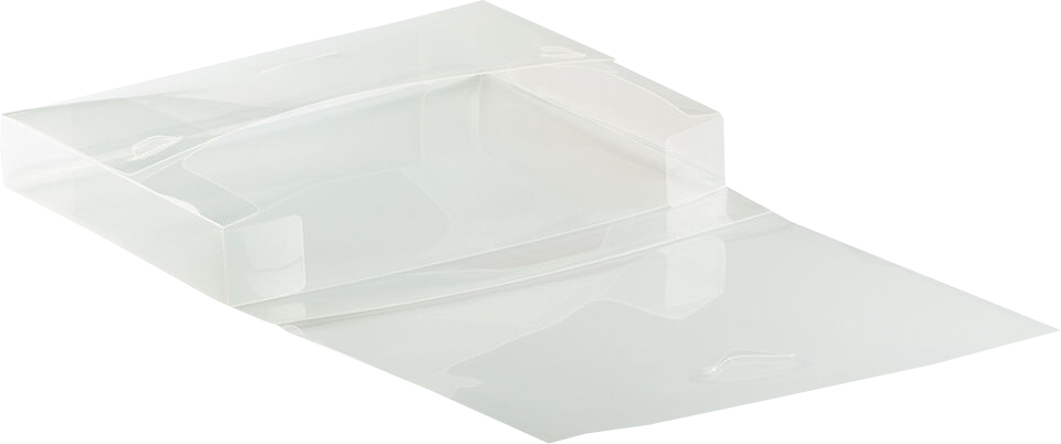 Clear Grid 10 x 13 1/2 x 1 3/4 Plastic Portfolios with Tuck Flap