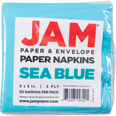 Sea Blue 5 x 5 3-Ply Beverage Napkins