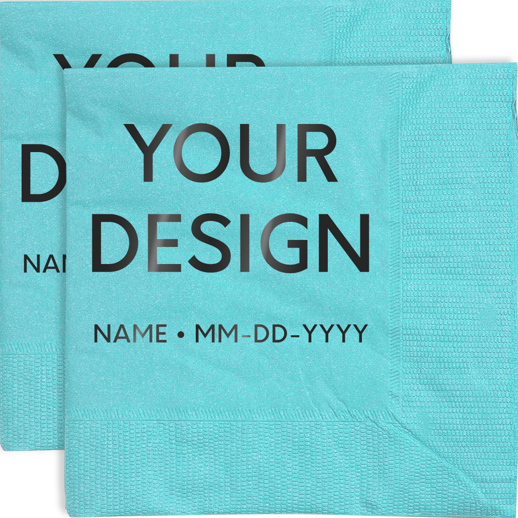 Sea Blue 5 x 5 3-Ply Beverage Napkins