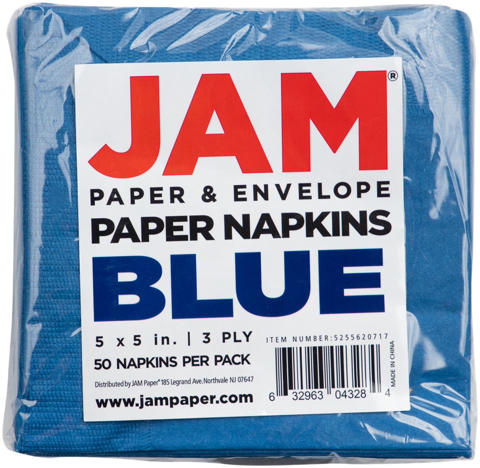 Blue 5 x 5 3-Ply Beverage Napkins