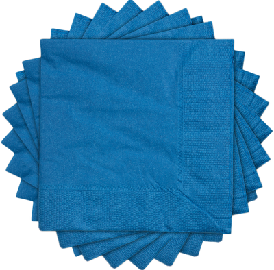 Blue 5 x 5 3-Ply Beverage Napkins