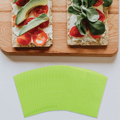 Lime Green 5 x 5 3-Ply Beverage Napkins