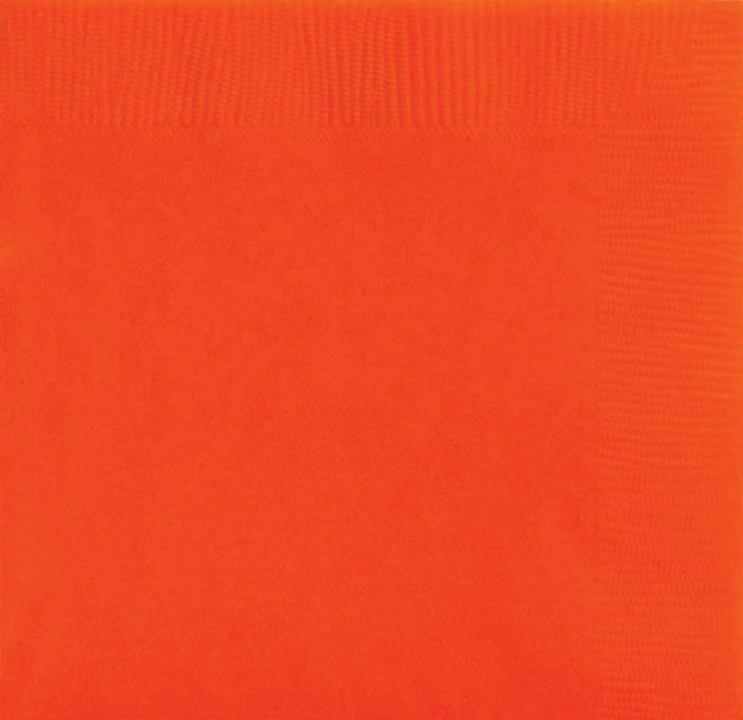 Orange 5 x 5 3-Ply Beverage Napkins