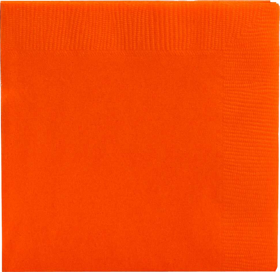 Orange 5 x 5 3-Ply Beverage Napkins