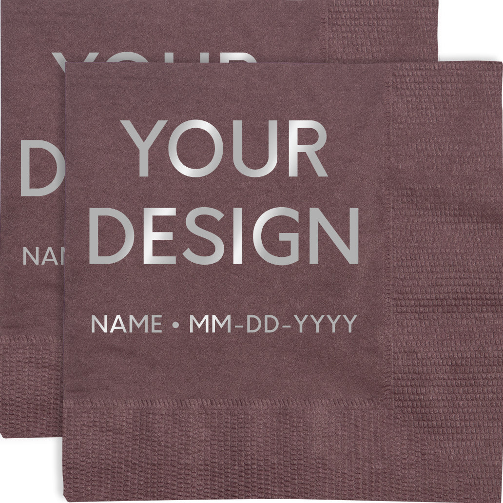 Burgundy 3-Ply 5 x 5 Beverage Napkins