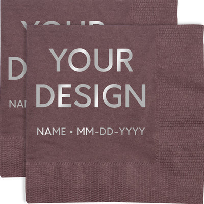 Burgundy 3-Ply 5 x 5 Beverage Napkins