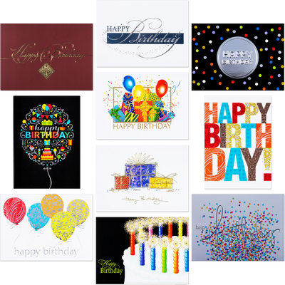Happy Birthday Assorted Cards - 50 Pack