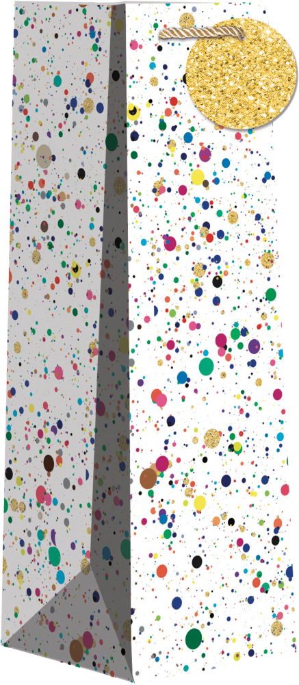Splatter Birthday Wine Bottle Gift Bags (4 1/2 x 4 1/2 x 14) - 120 Pack